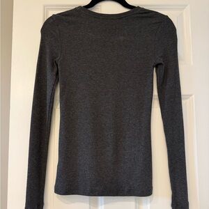 Goldie Charcoal Long Sleeve Crewneck Top